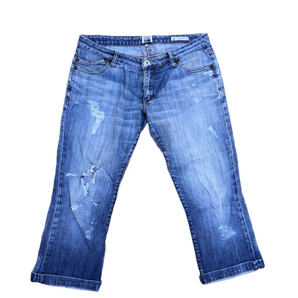 SALT WORKS JEANS Broadway Crop Distressed Ripped Women's 30 Blue Pants Denim‌‌‌‌
